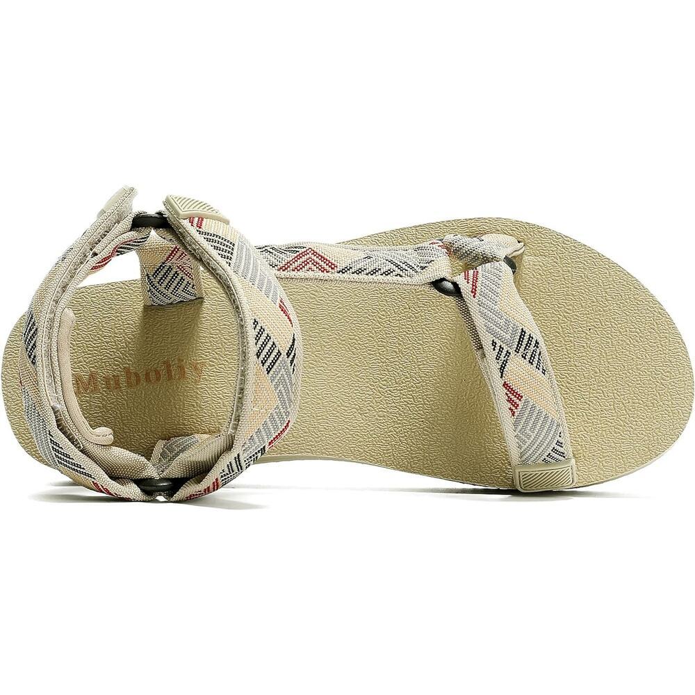 Women's Platform Sandals Casual Wedge Adjustable Velcro Arch Support Heeled - Picture 4 of 7